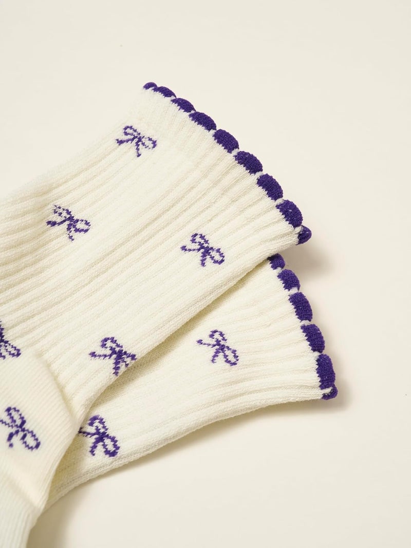 Shapes Studio Crew Half Calf Grip Socks, Cutest Fruits Pilates Socks, Ruffle socks, Non-Slip, Barre Yoga Fitness - Image 3